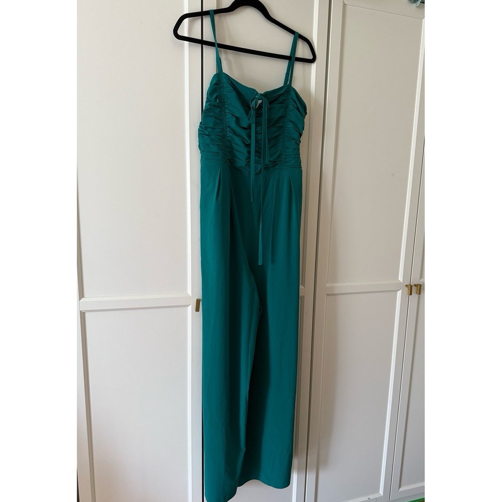 Athleta x Alicia Keys enlighten up teal one piece jumpsuit romper women's size 8